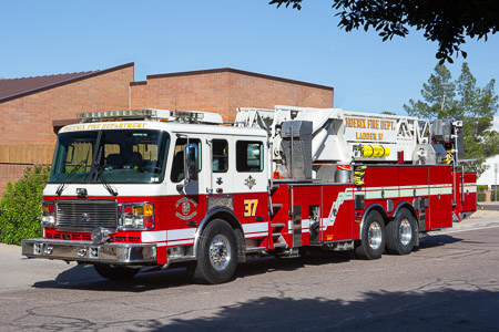 Phoenix FD Ladder 37 fire apparatus American LaFrance LTI mid-mount tower ladder Larry SHapiro Photographer shapirophotography.net